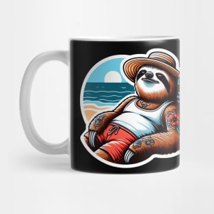 Sloth Relaxing By The Beach Mug